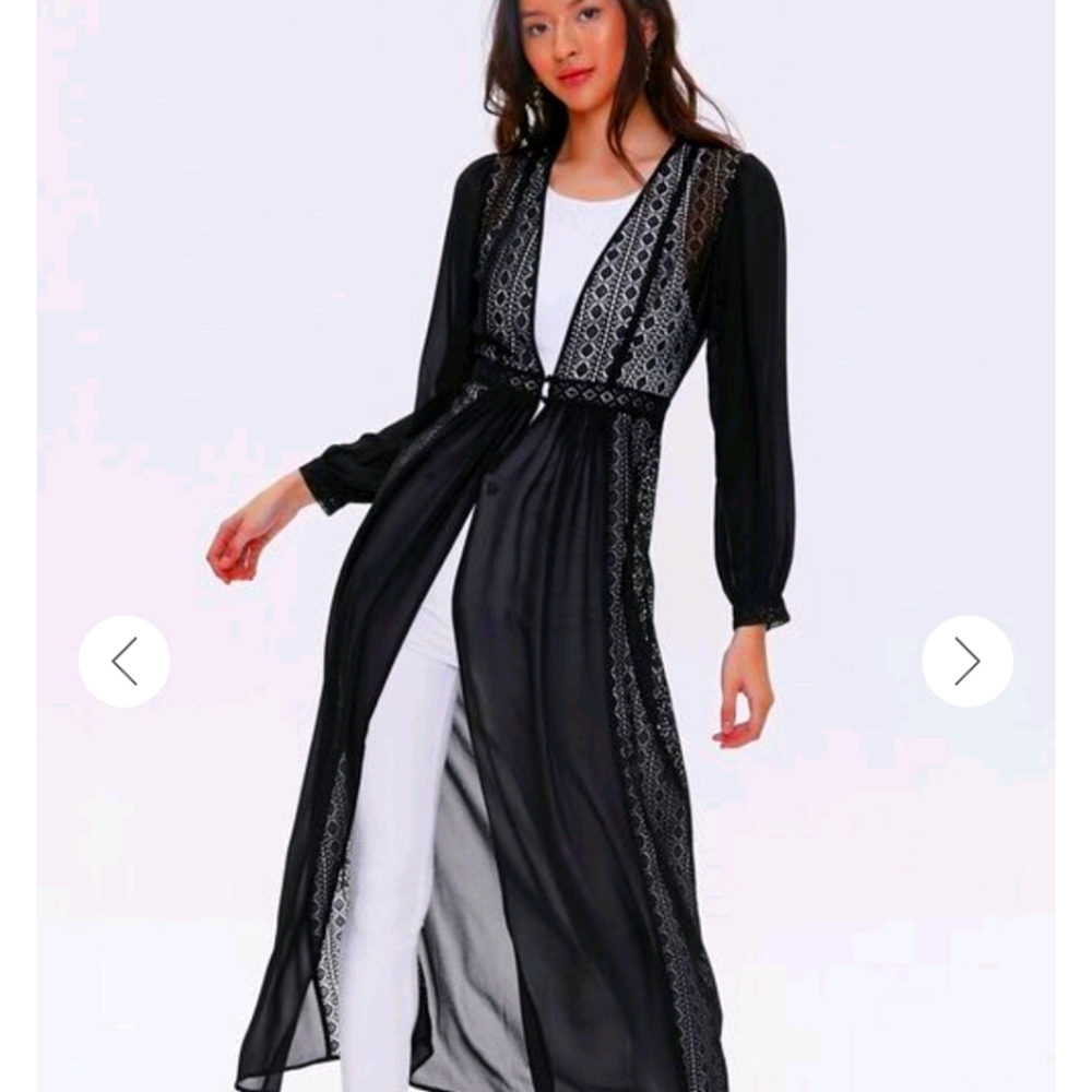 Black lace duster